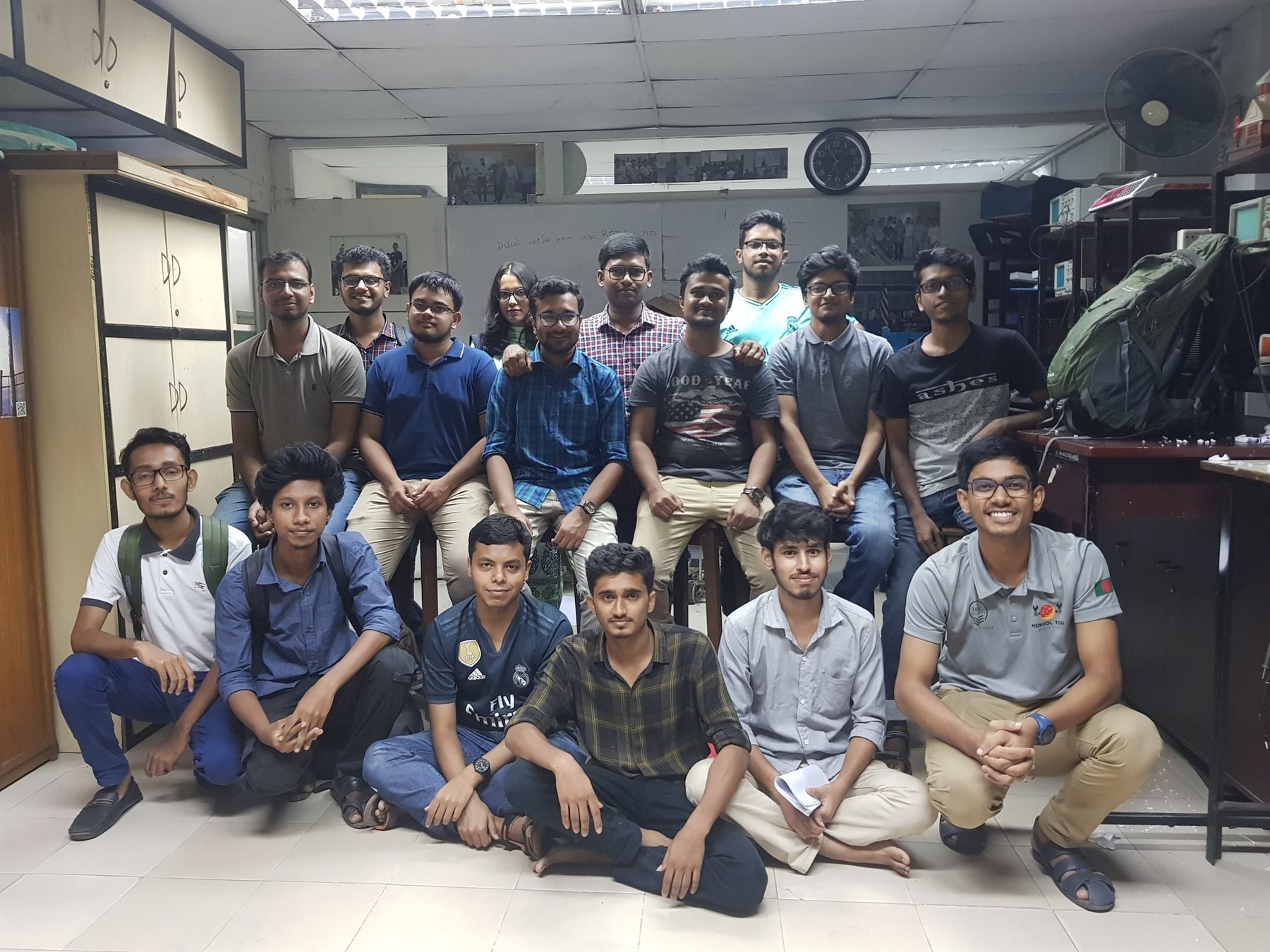 Minesweepers robotics team in a laboratory